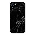 Black Marble Patter Glass Case Cover For iPhone 14 Plus