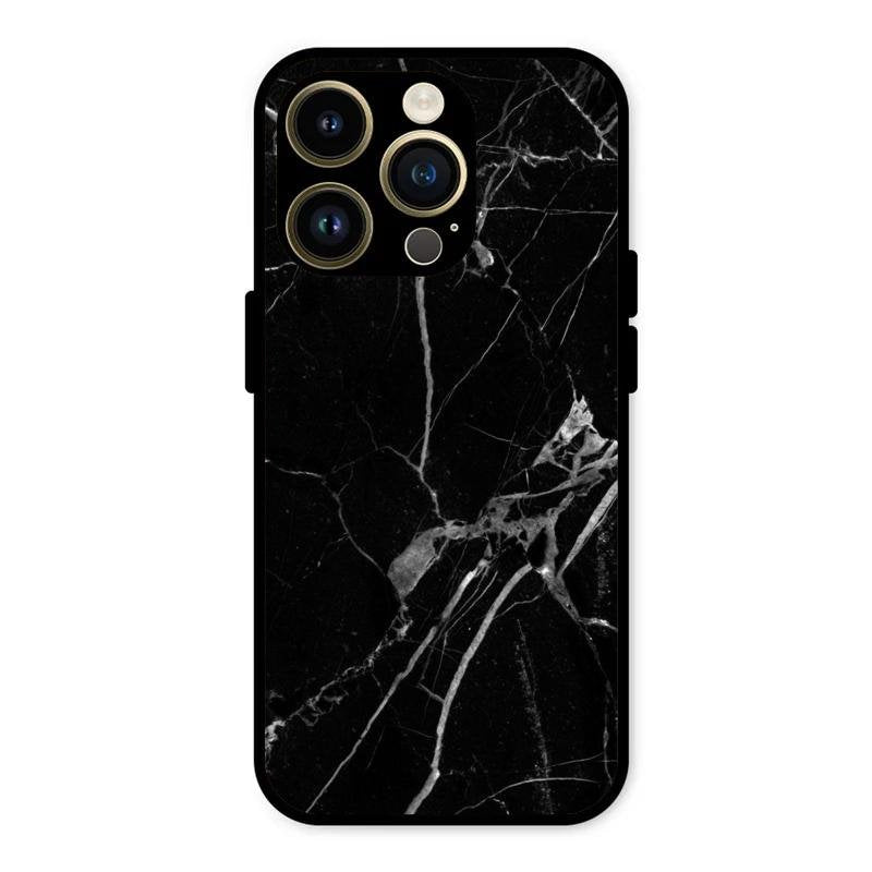 Black Marble Patter Glass Case Cover For iPhone 14 Pro Max