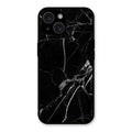 Black Marble Patter Glass Case Cover For iPhone 15 Plus