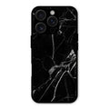 Black Marble Patter Glass Case Cover For iPhone 16 Pro