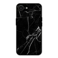 Black Marble Patter Glass Case Cover For iPhone 16e
