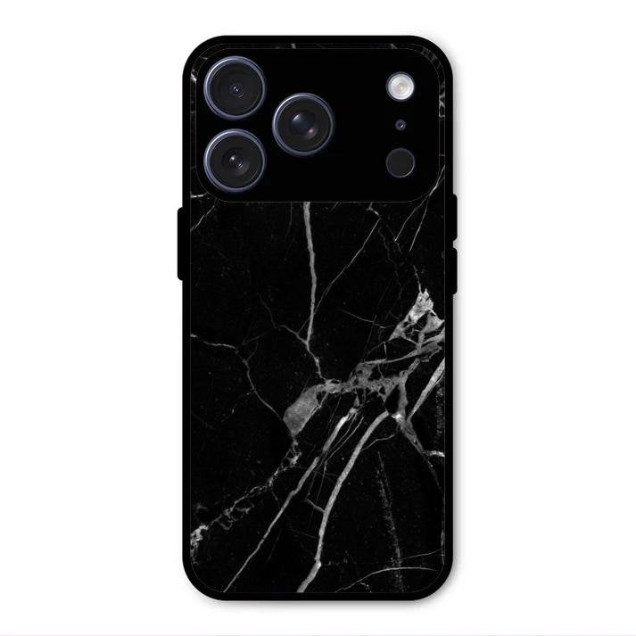 Black Marble Patter Glass Case Cover For iPhone 17 Pro Max