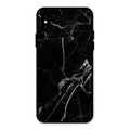 Black Marble Patter Glass Case Cover For iPhone XS