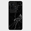 Black Marble Patter Glass Case Cover For Iqoo 11 5G