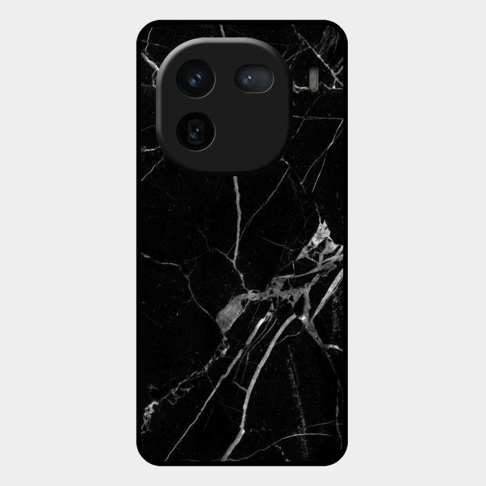 Black Marble Patter Glass Case Cover For Iqoo 12 5G