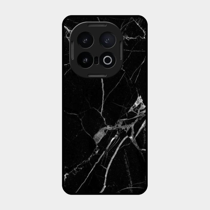 Black Marble Patter Glass Case Cover For Iqoo 13 5G