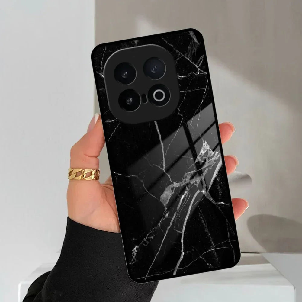Black Marble Patter Glass Case Cover For iQOO - ShopOnCliQ