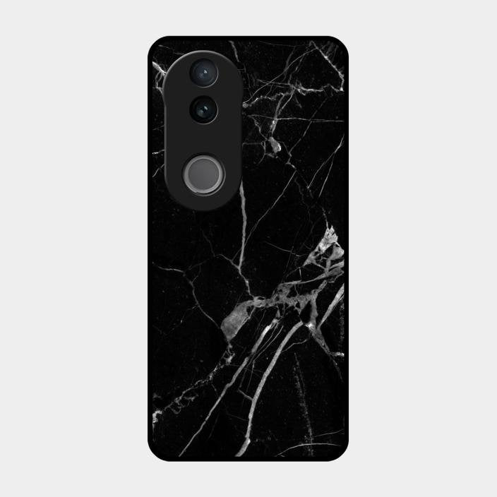 Black Marble Patter Glass Case Cover For Iqoo Z10R
