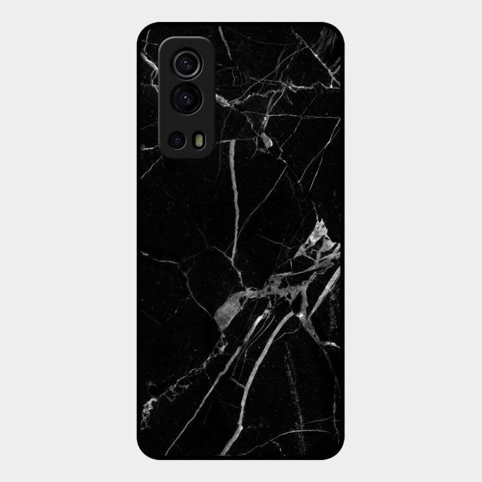 Black Marble Patter Glass Case Cover For Iqoo Z3 5G