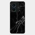 Black Marble Patter Glass Case Cover For Iqoo Z6 Pro 5G