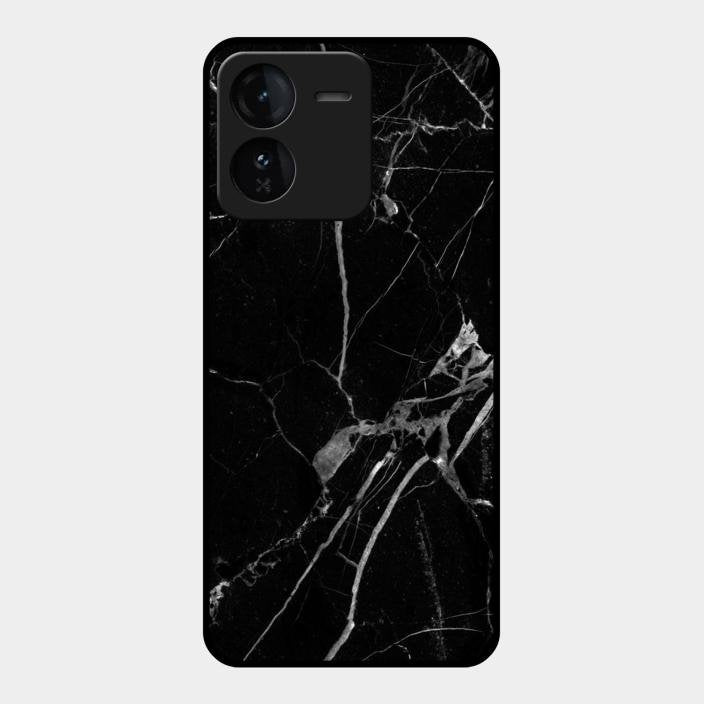 Black Marble Patter Glass Case Cover For Iqoo Z9 5G