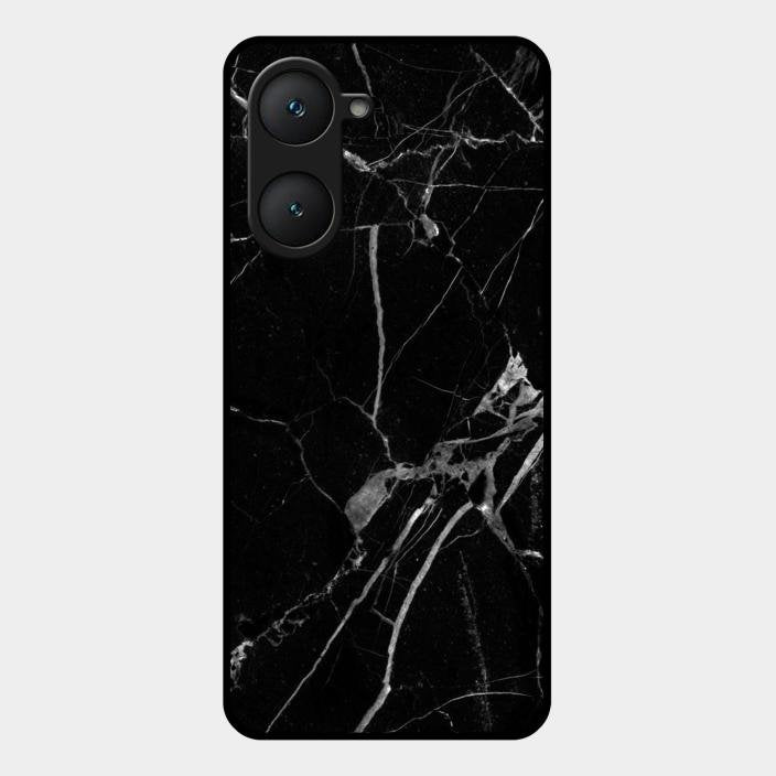 Black Marble Patter Glass Case Cover For Iqoo Z9 Lite 5G