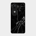 Black Marble Patter Glass Case Cover For Iqoo Z9S 5G