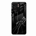 Black Marble Patter Glass Case Cover For Motorola Edge 40