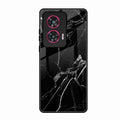 Black Marble Patter Glass Case Cover For Motorola Edge 50 Fusion 5G