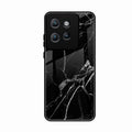 Black Marble Patter Glass Case Cover For Motorola Edge 50 Neo