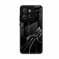 Black Marble Patter Glass Case Cover For Motorola Edge 50