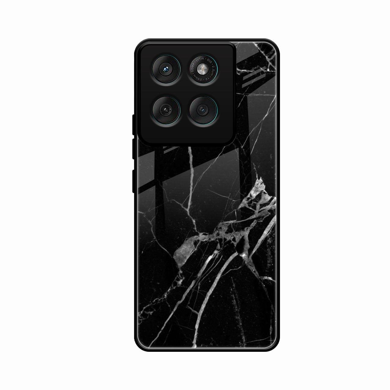 Black Marble Patter Glass Case Cover For Motorola Edge 60 Fusion 5G