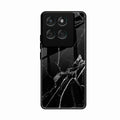 Black Marble Patter Glass Case Cover For Motorola Edge 60 Pro 5G