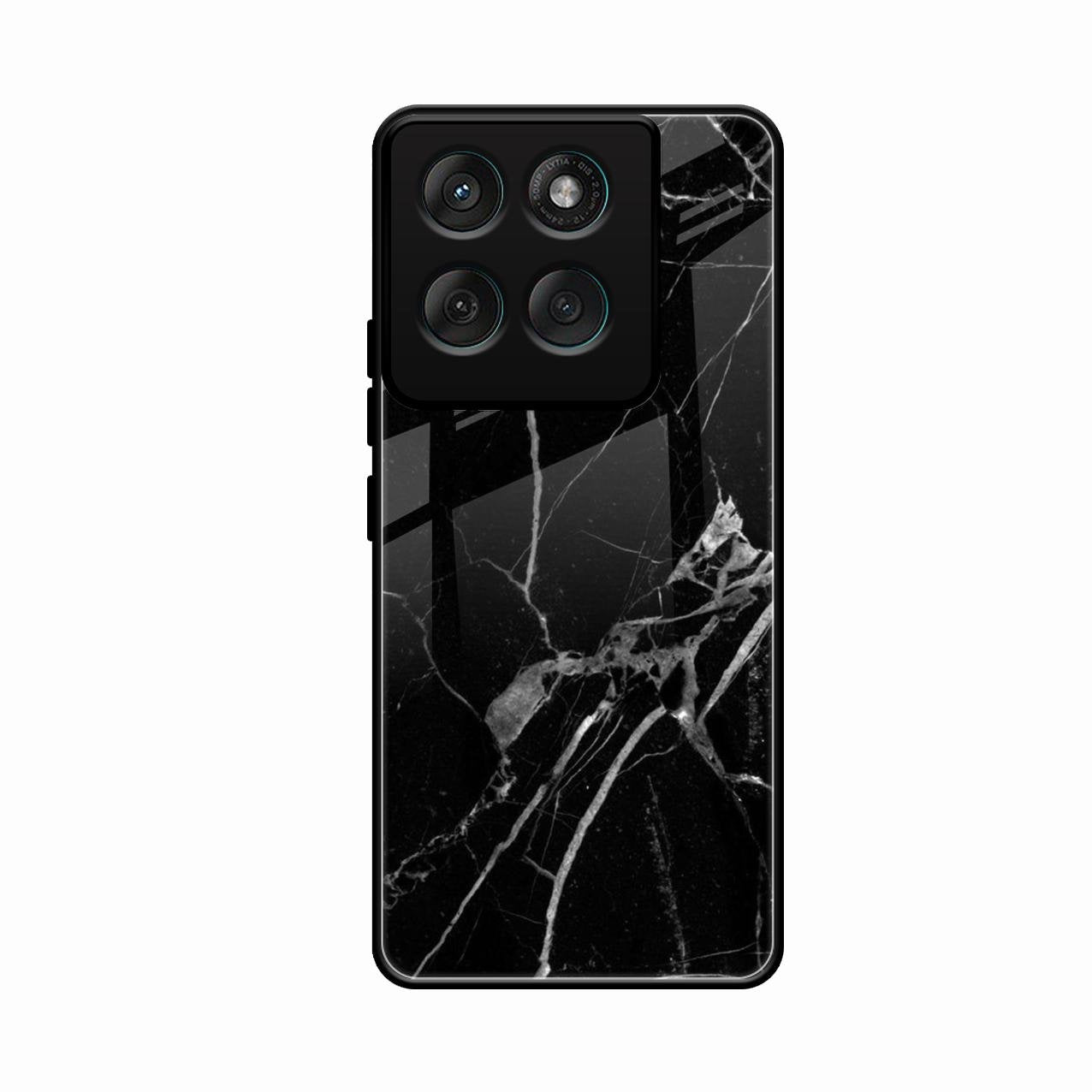 Black Marble Patter Glass Case Cover For Motorola Edge 60 Stylus 5G