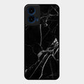 Black Marble Patter Glass Case Cover For Motorola G45 5G