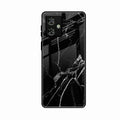 Black Marble Patter Glass Case Cover For Motorola G54 5G
