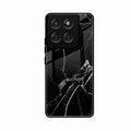 Black Marble Patter Glass Case Cover For Motorola G67 Power 5G