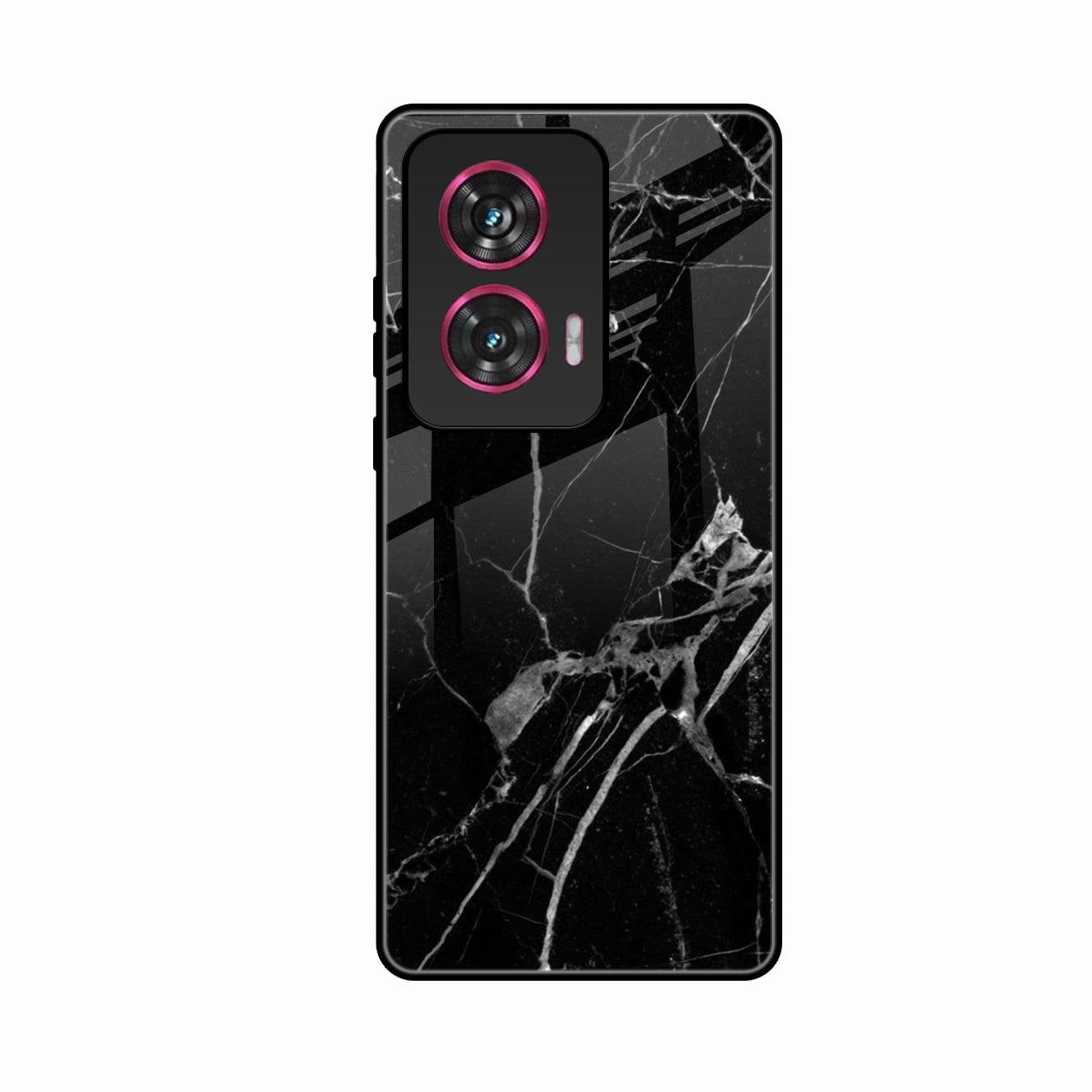 Black Marble Patter Glass Case Cover For Motorola G85 5G