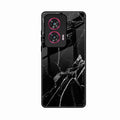 Black Marble Patter Glass Case Cover For Motorola G96 5G