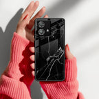 Black Marble Patter Glass Case Cover For Motorola - ShopOnCliQ