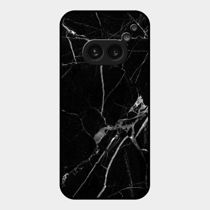 Black Marble Patter Glass Case Cover For Nothing Phone 2A 5G
