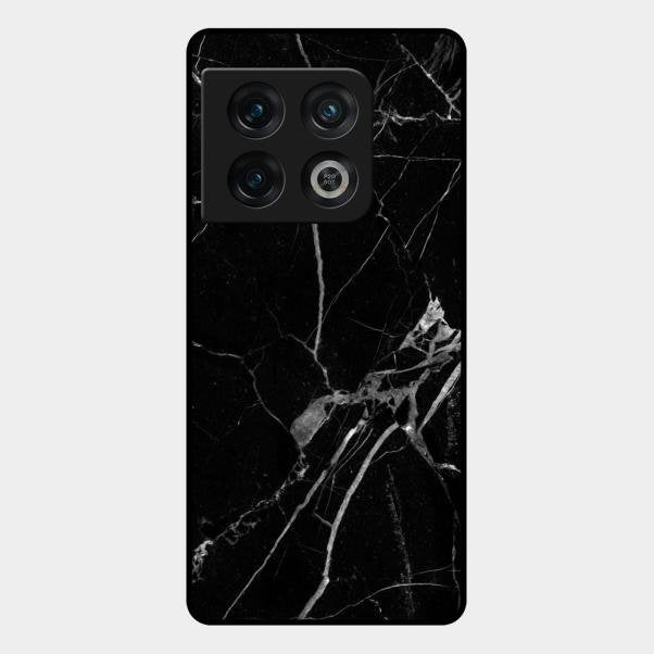Black Marble Patter Glass Case Cover For Oneplus 10 Pro 5G