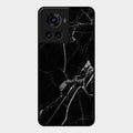 Black Marble Patter Glass Case Cover For Oneplus 10R 5G