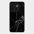 Black Marble Patter Glass Case Cover For Oneplus 10T 5G