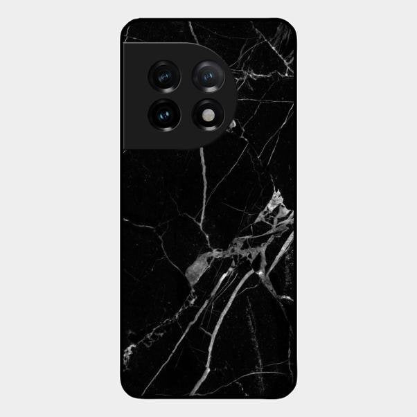 Black Marble Patter Glass Case Cover For Oneplus 11 5G