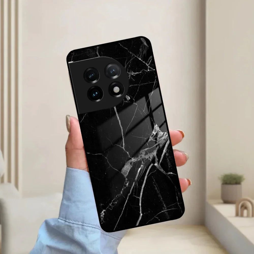 Black Marble Patter Glass Case Cover For OnePlus - ShopOnCliQ