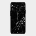 Black Marble Patter Glass Case Cover For Oneplus 7 Pro