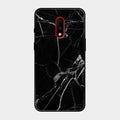 Black Marble Patter Glass Case Cover For Oneplus 7