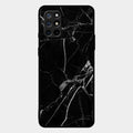 Black Marble Patter Glass Case Cover For Oneplus 8T