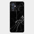 Black Marble Patter Glass Case Cover For Oneplus 9 5G
