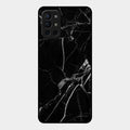 Black Marble Patter Glass Case Cover For Oneplus 9R 5G