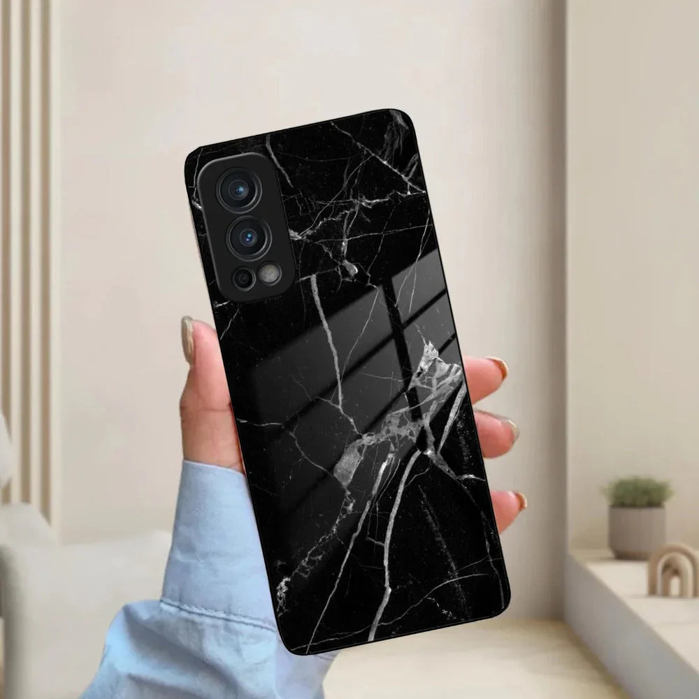 Black Marble Patter Glass Case Cover For OnePlus - ShopOnCliQ