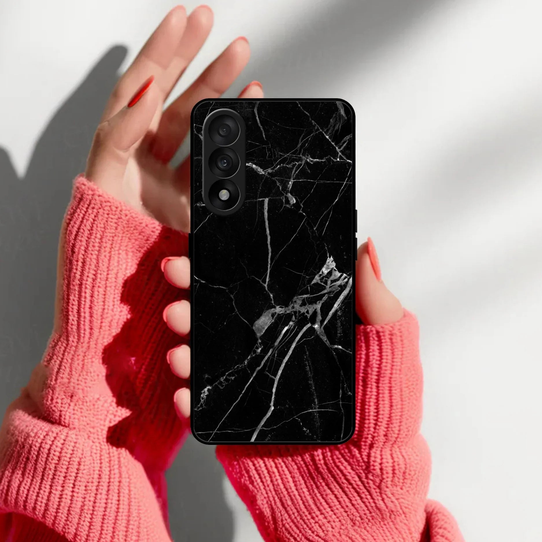 Black Marble Patter Glass Case Cover For OnePlus - ShopOnCliQ