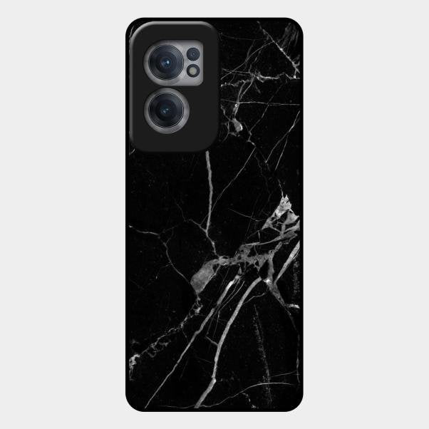 Black Marble Patter Glass Case Cover For Oneplus Nord Ce 2 5G