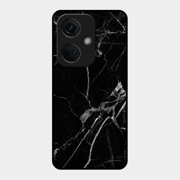 Black Marble Patter Glass Case Cover For Oneplus Nord Ce 3 5G