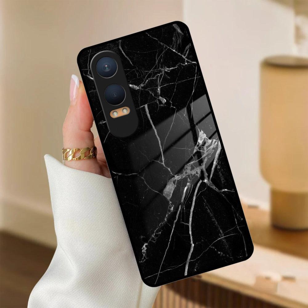 Black Marble Patter Glass Case Cover For OnePlus