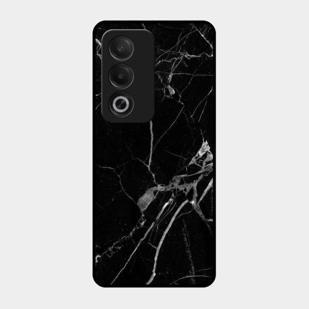 Black Marble Patter Glass Case Cover For Oppo A3 Pro 5G