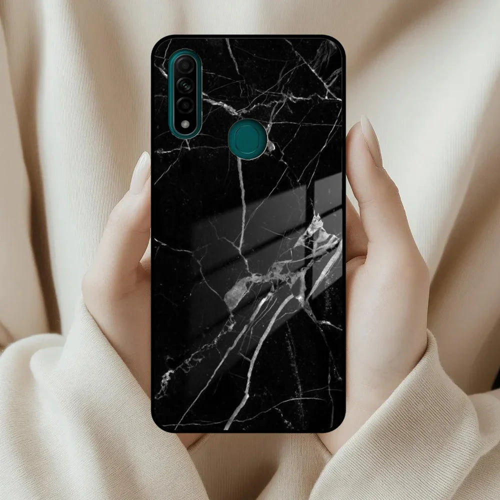 Black Marble Patter Glass Case Cover For Oppo - ShopOnCliQ