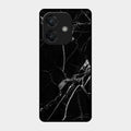 Black Marble Patter Glass Case Cover For Oppo A3X 5G