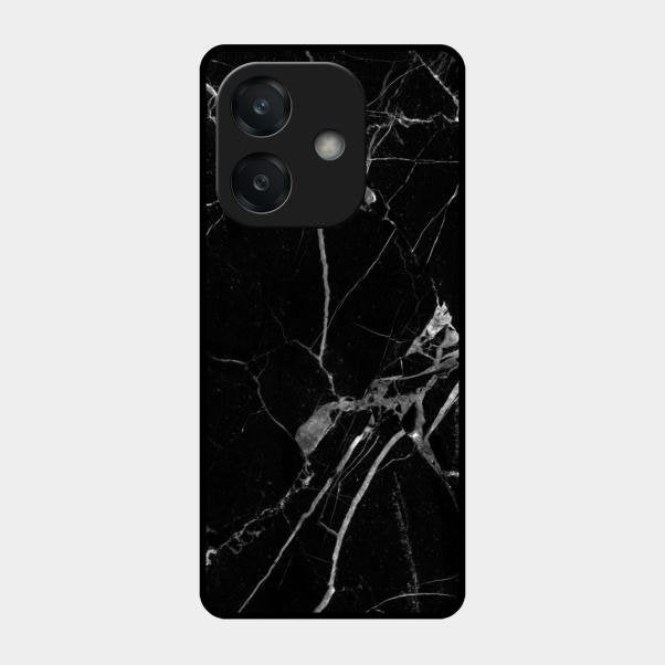 Black Marble Patter Glass Case Cover For Oppo A3X 5G